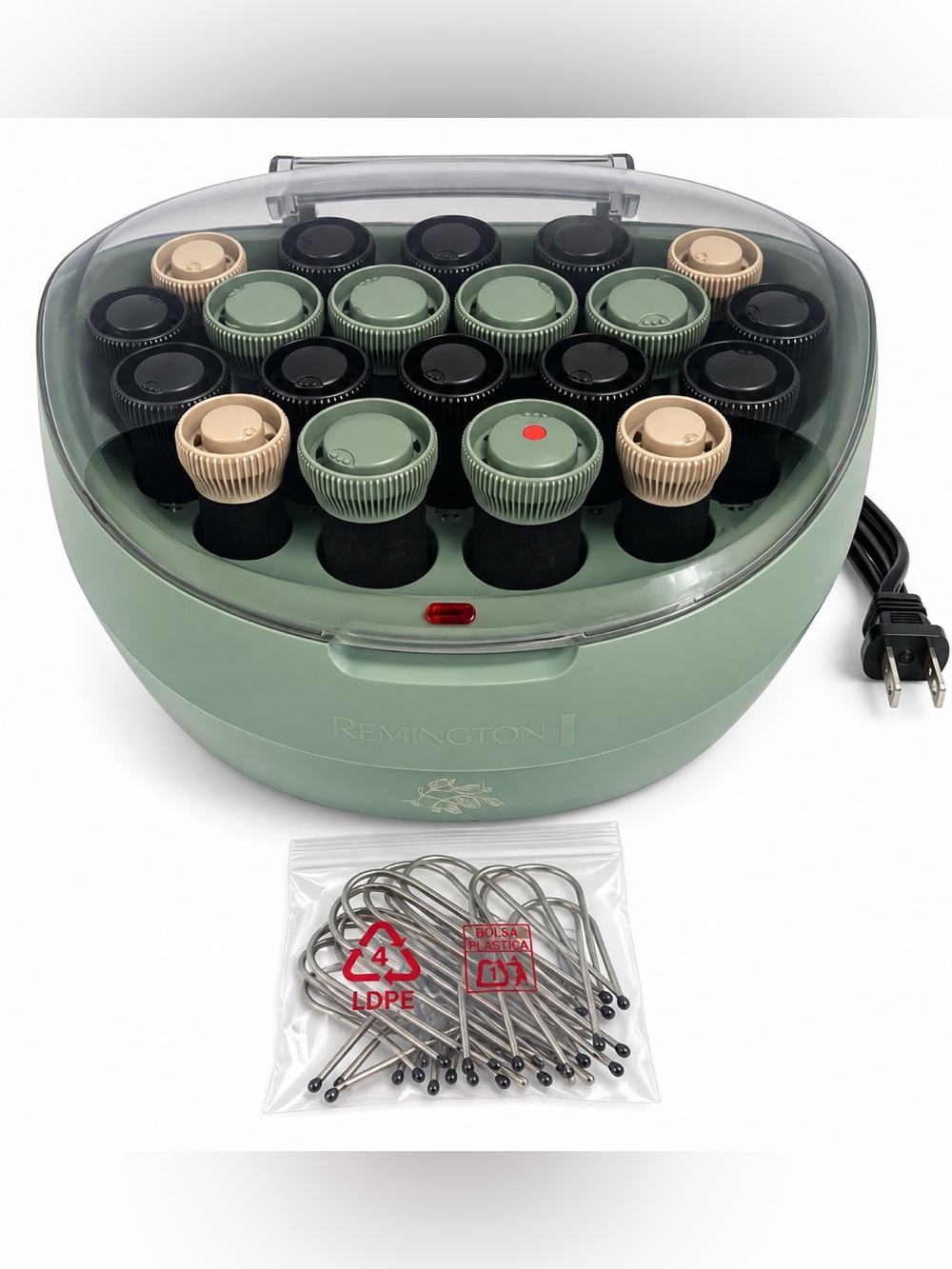 Remington Botanicals Hair Setter 20 Hot Rollers Heated Curlers with Clips Tested